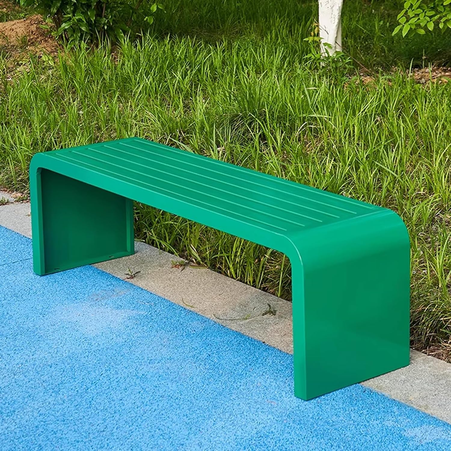 Outdoor Garden Bench 150cm Wooden Patio Seat Weatherproof Backless