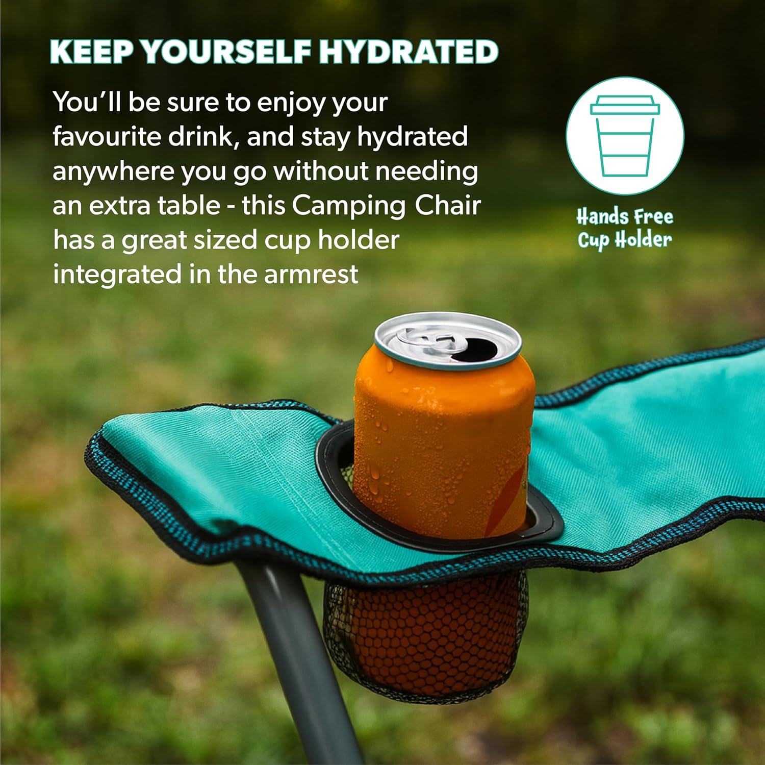 6 Pack Green Folding Camping Chairs with Cup Holder