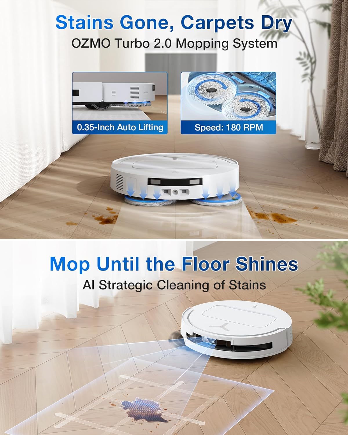 Robot Vacuum Mop 15000Pa Auto Wash Self Empty AI LiDAR WiFi