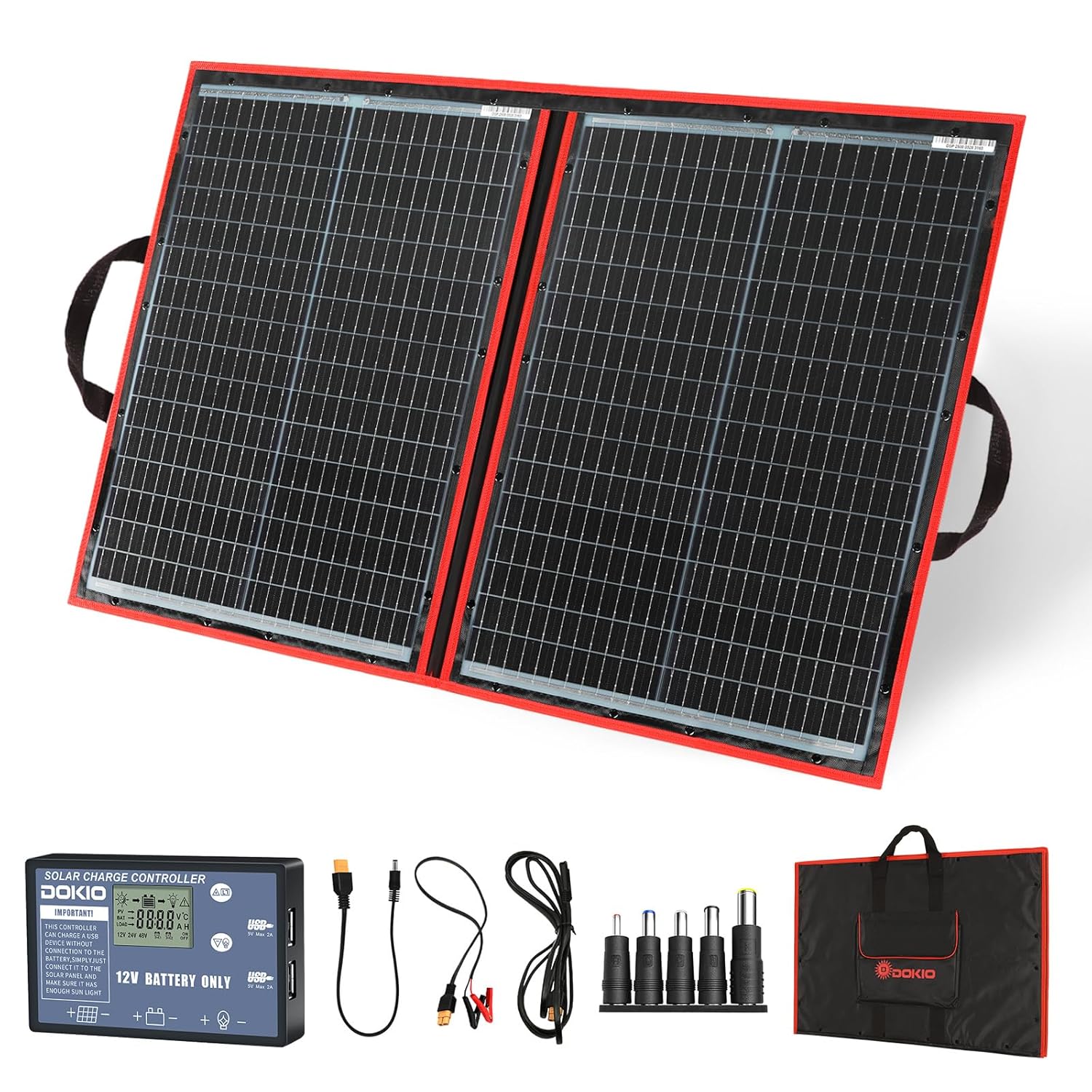 100W Foldable Solar Panel Kit 12V Battery RV Boat Charger