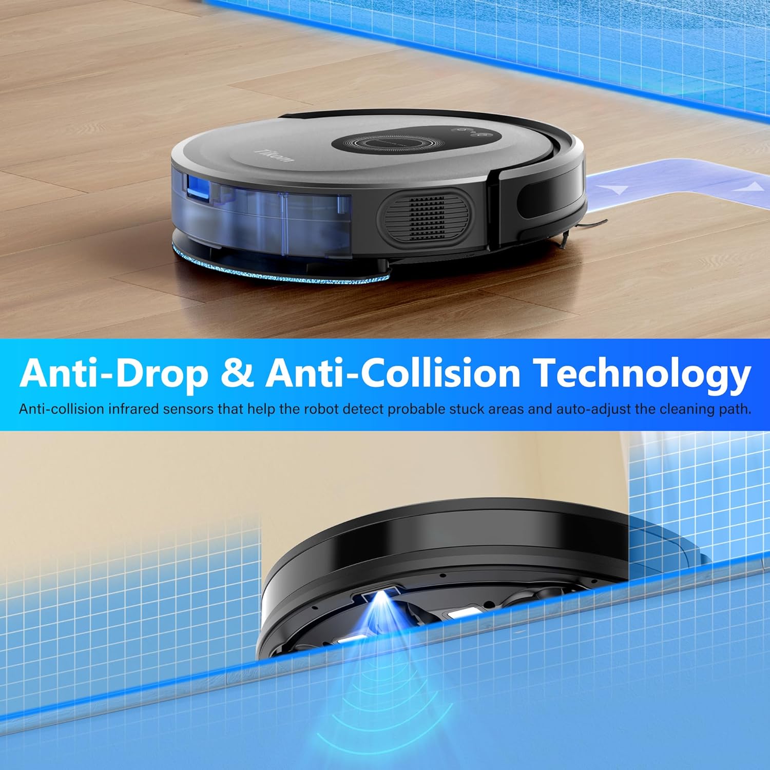 Robot Vacuum Mop 5000Pa Smart Slim Pet Hair Cleaner
