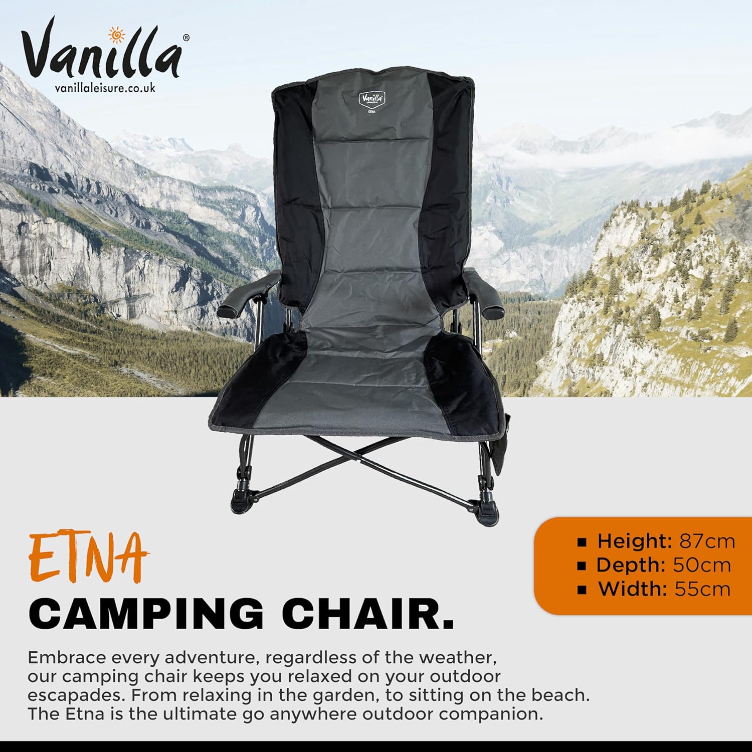 Low Beach Camping Chair Foldable Charcoal