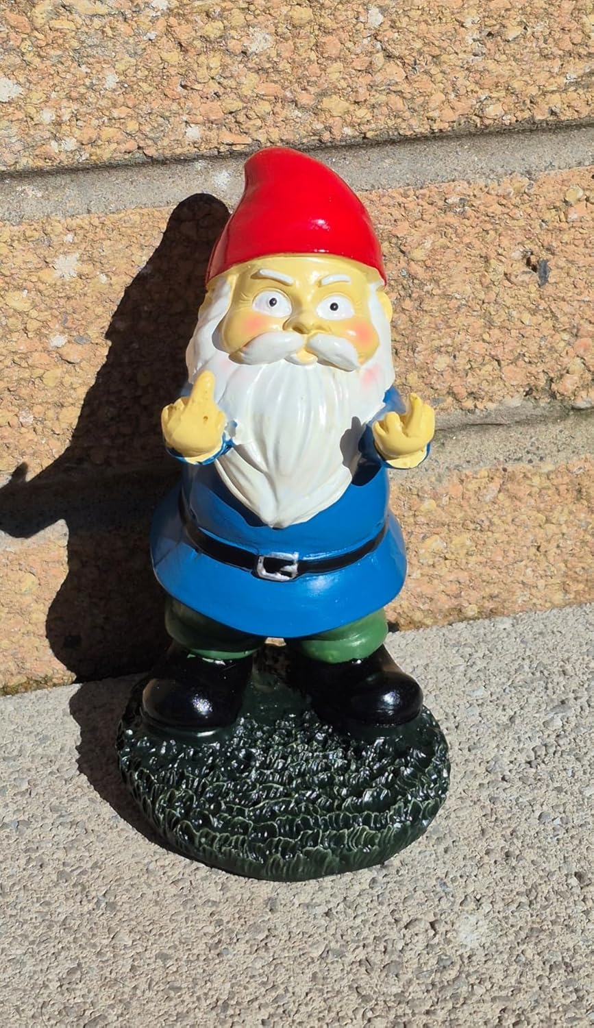 Funny Garden Gnome Statue Outdoor Naughty Ornament Resin 12cm