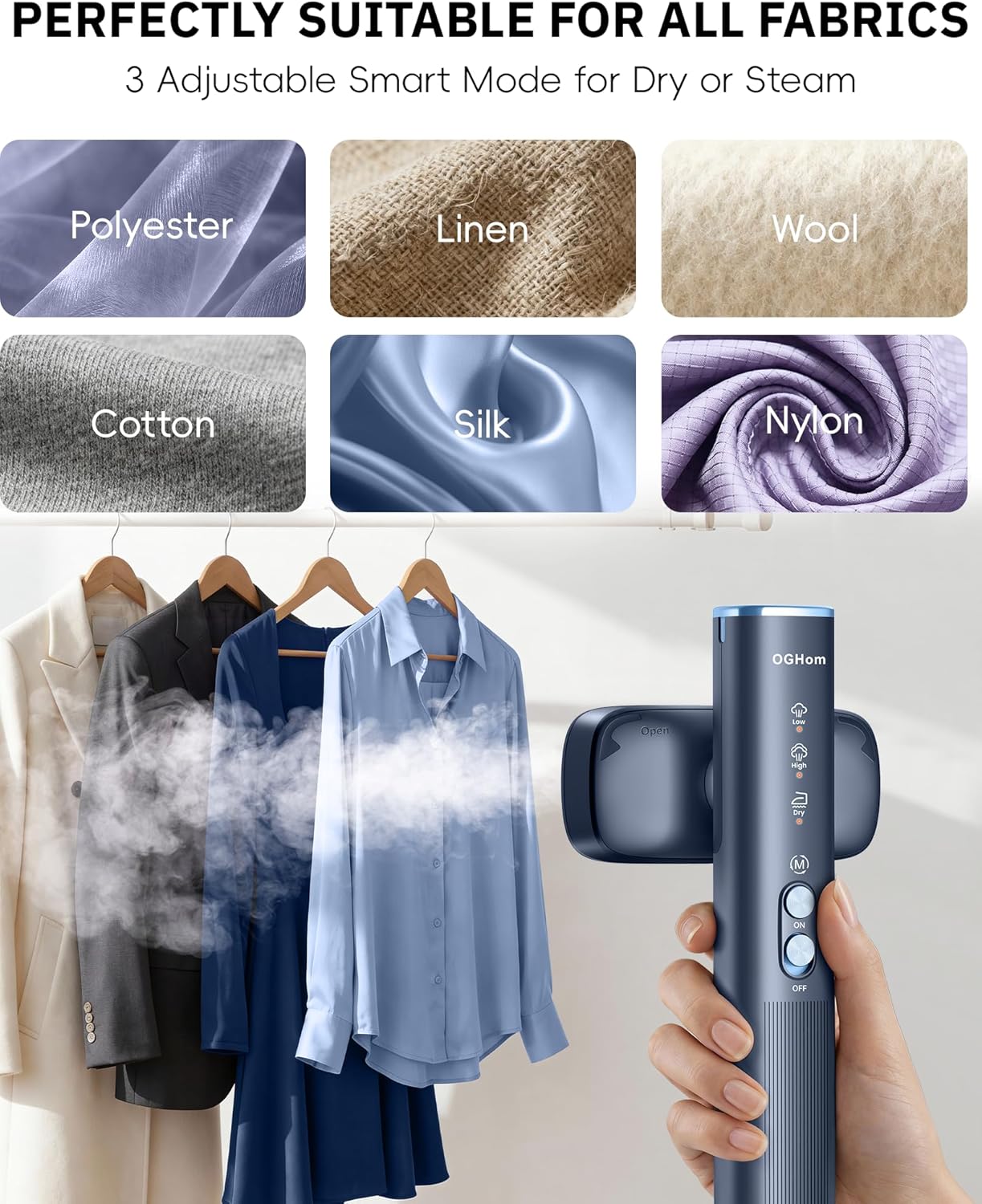 Travel Garment Steamer Dual Voltage 3in1 1000W Portable