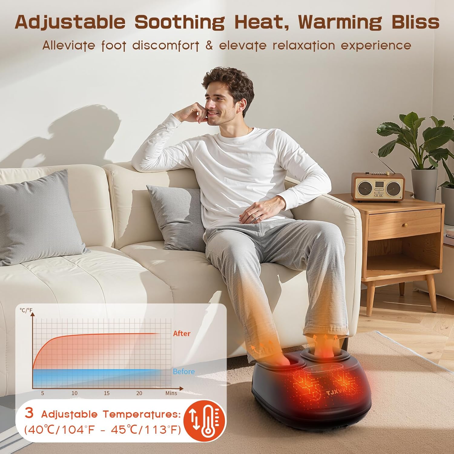 Shiatsu Foot Massager Heat Air Compression Remote Pain Relief