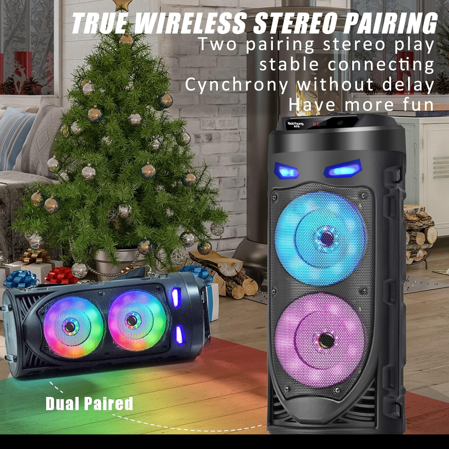 30W Bluetooth Speaker Portable LED Lights TWS AUX USB Loud