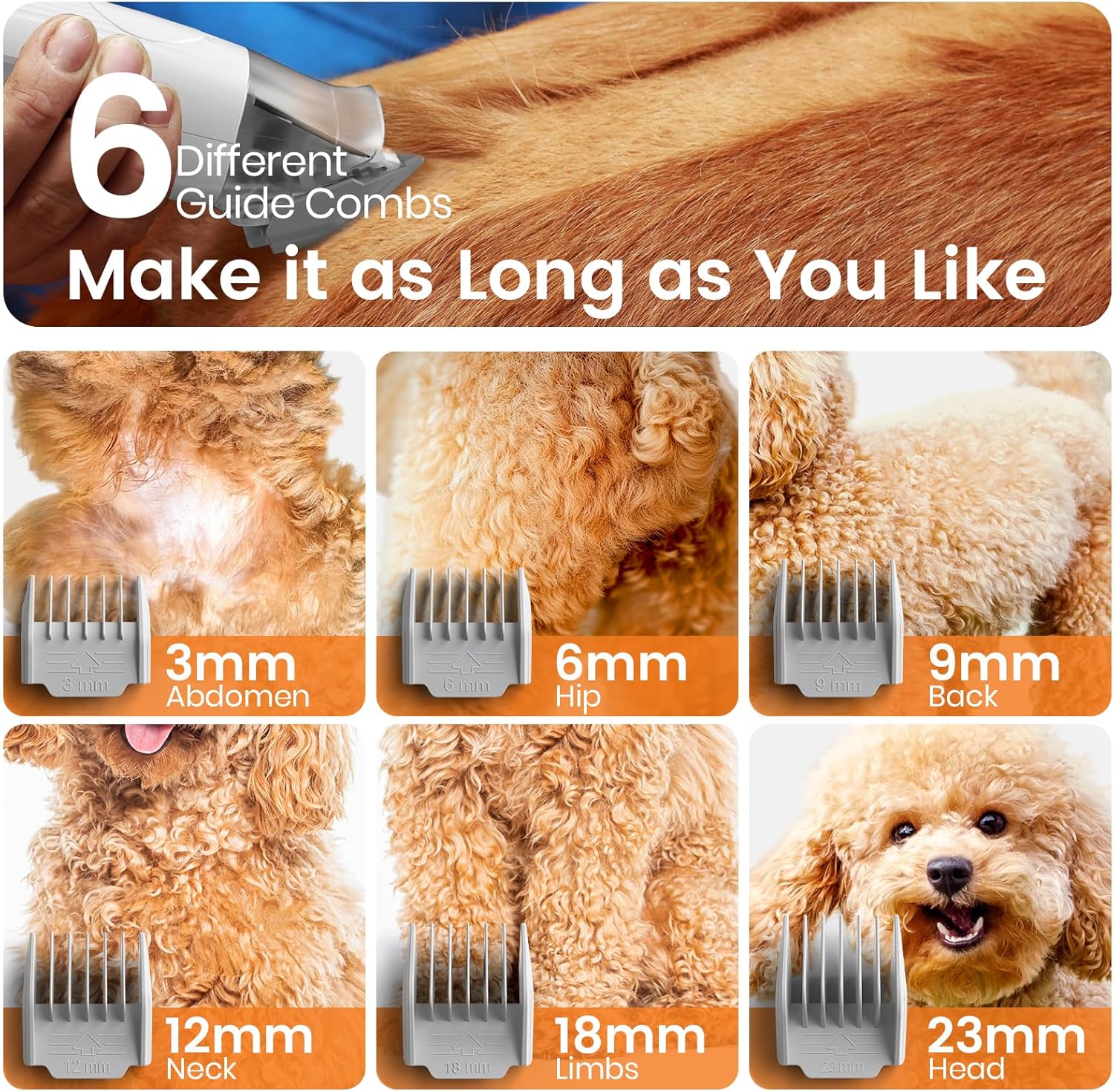 Dog Grooming Vacuum Cordless Clipper Nail Grinder 7 Tool 1.5L
