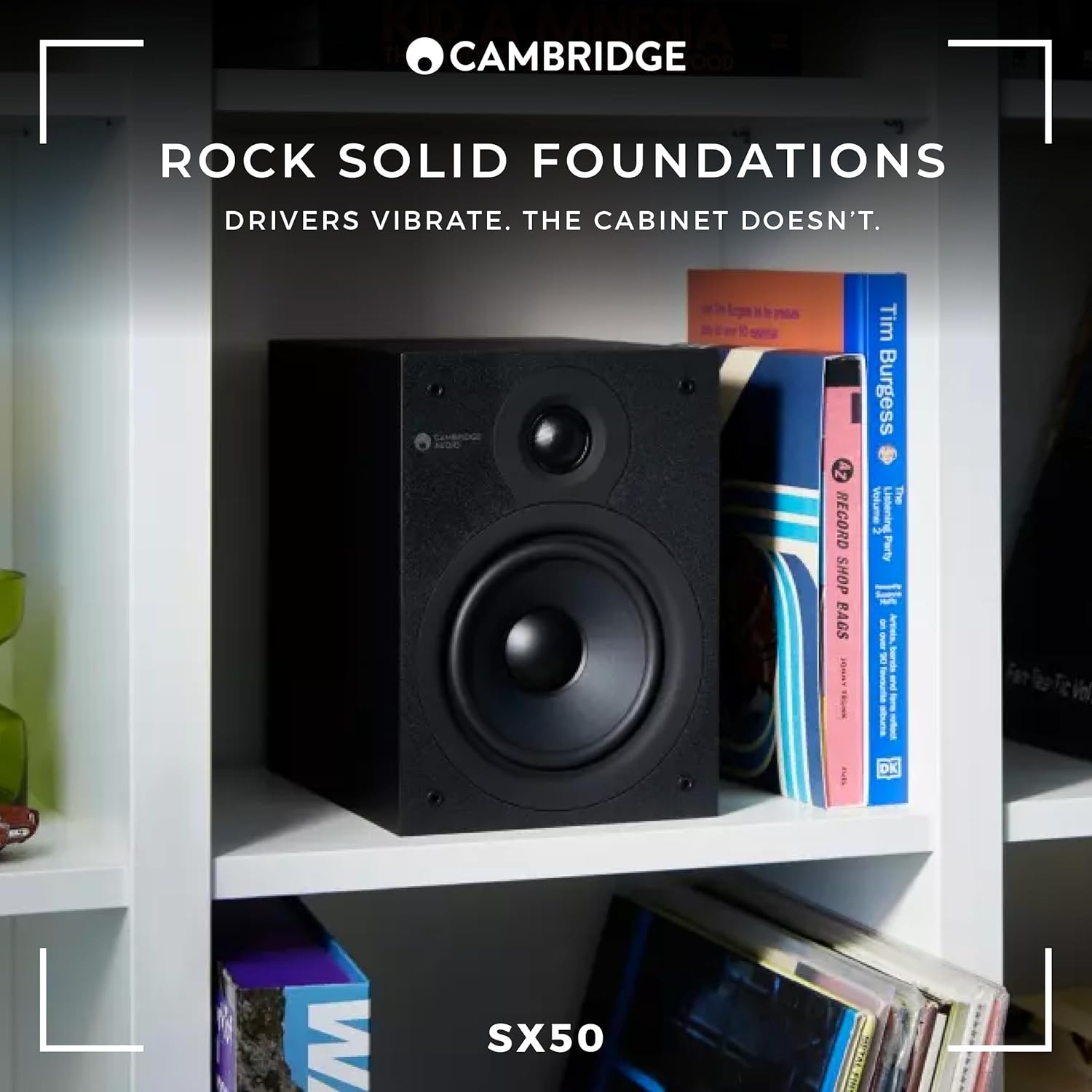 HiFi Bookshelf Speakers Pair Compact Passive Stereo Deep Bass