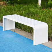 Outdoor Wooden Garden Bench 150cm Backless Patio Seat Weatherproof