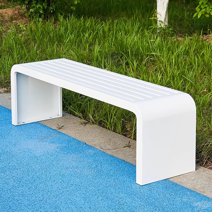 Outdoor Wooden Garden Bench 150cm Backless Patio Seat Weatherproof