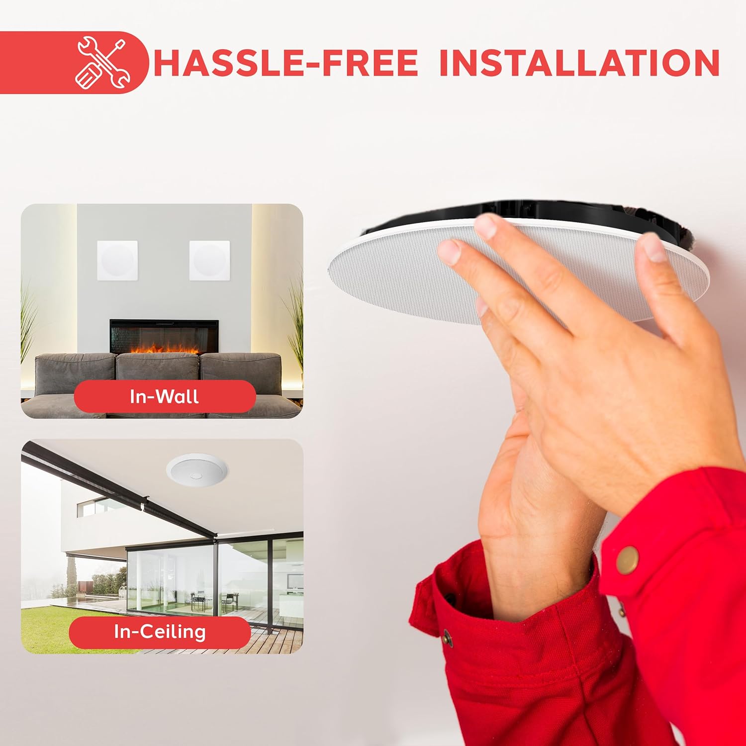 10 Inch In Ceiling Wall Speakers 300W Flush Mount Stereo Pair