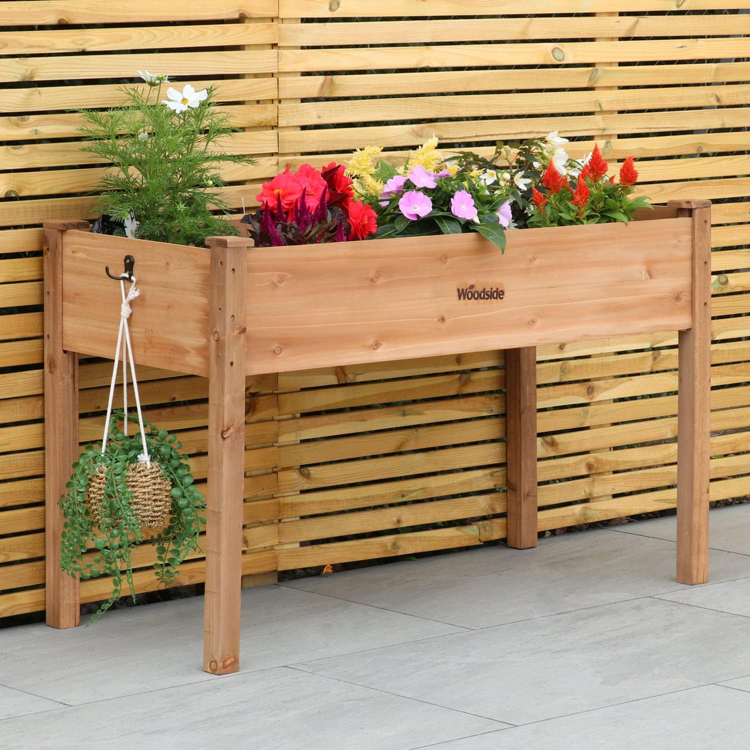 Raised Wooden Garden Planter 120cm Elevated Herb Vegetable Bed