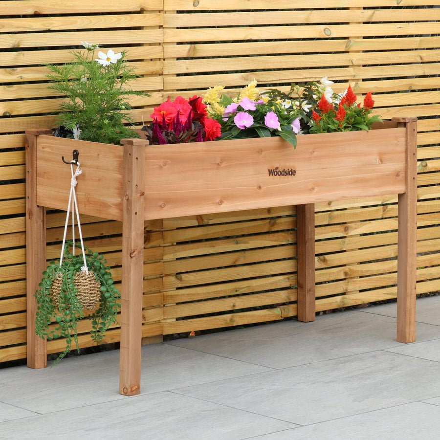 Raised Wooden Garden Planter 120cm Elevated Herb Vegetable Bed