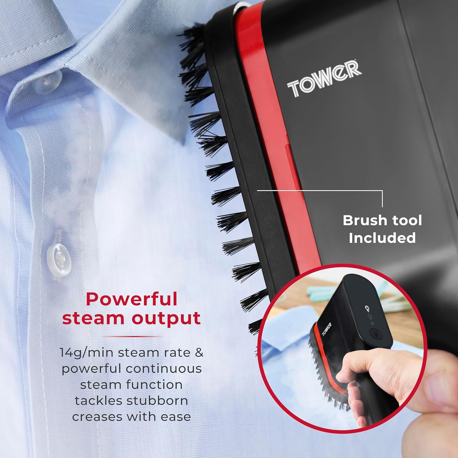 1400W Handheld Garment Steamer Ceramic Plate LED Fast Heat Portable