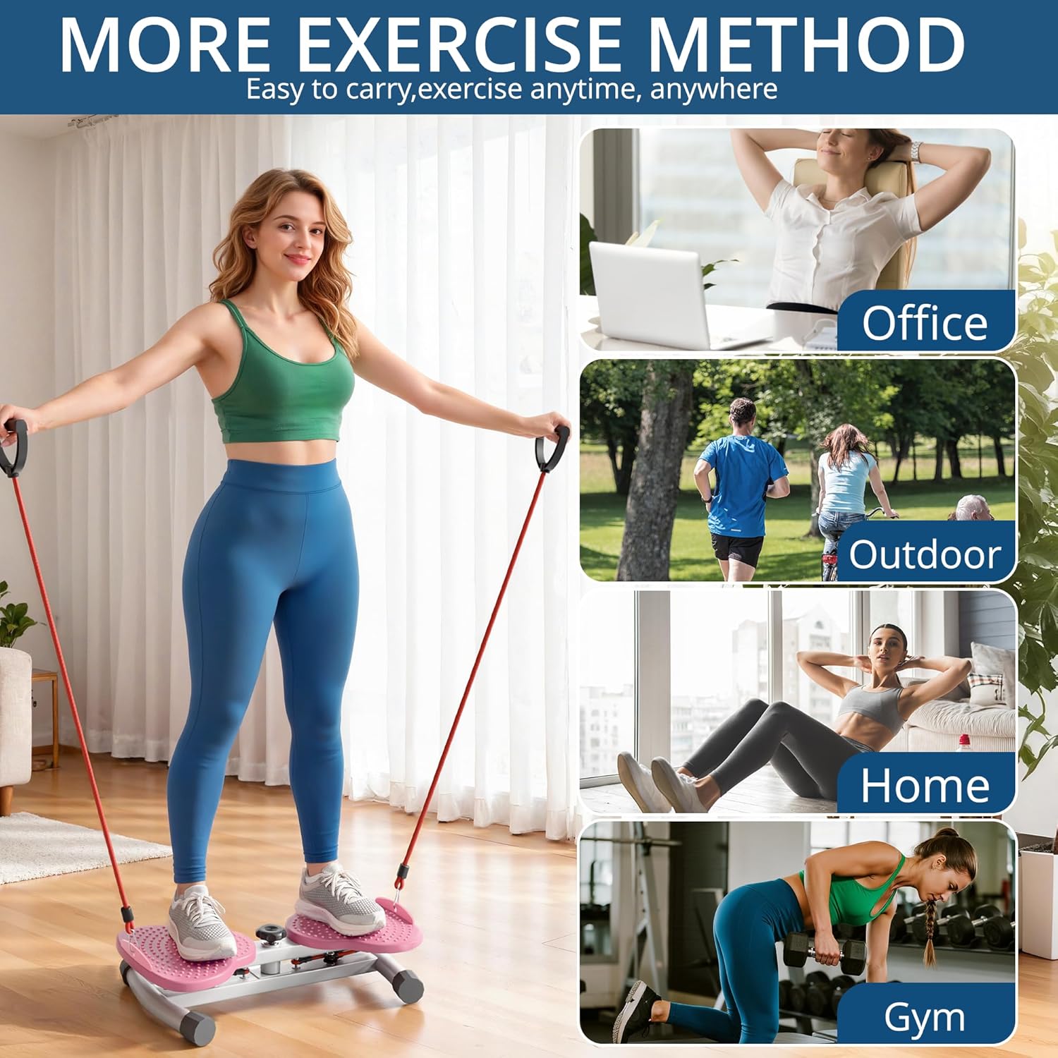 Waist Twisting Board Fitness Machine Resistance Band Core Trainer