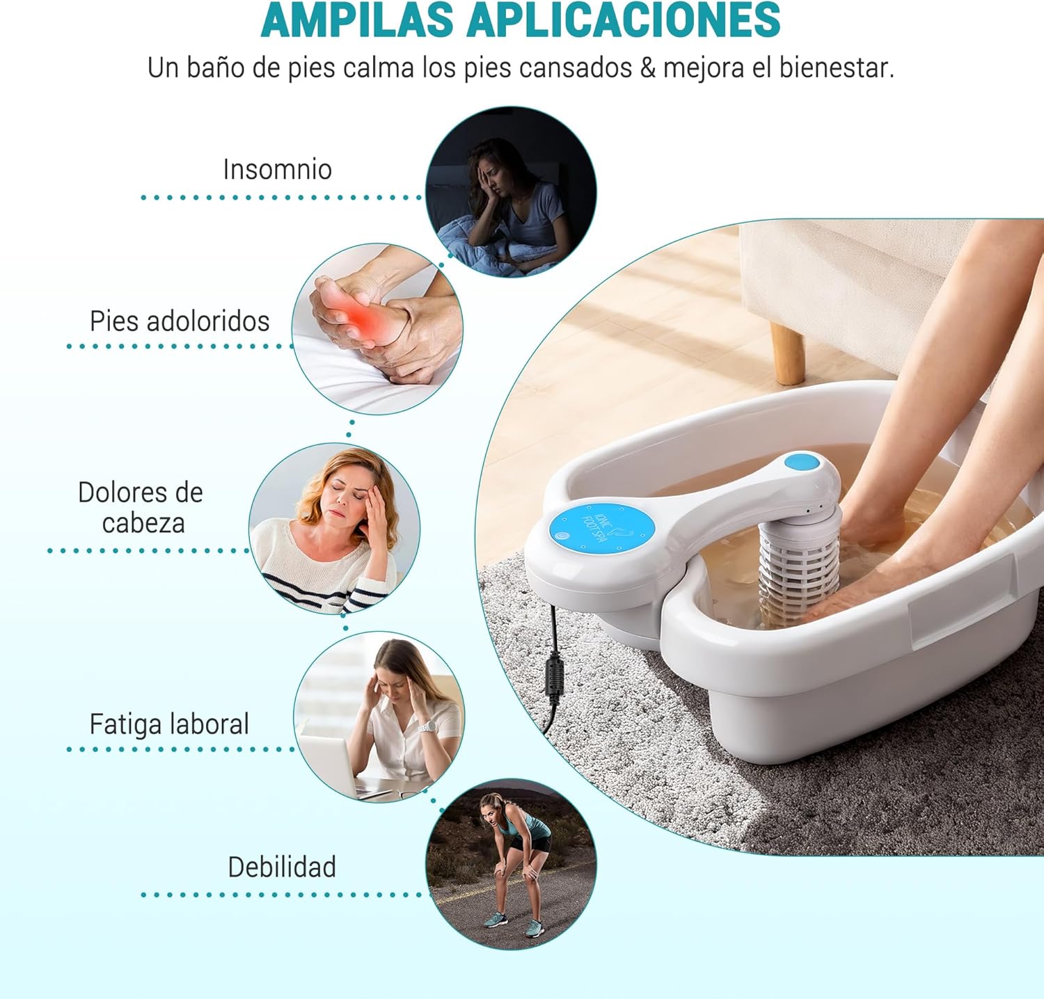 Ionic Detox Foot Bath Machine Electrolysis Spa One Button