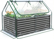Large Raised Garden Bed with Greenhouse Cover 185x95cm Steel
