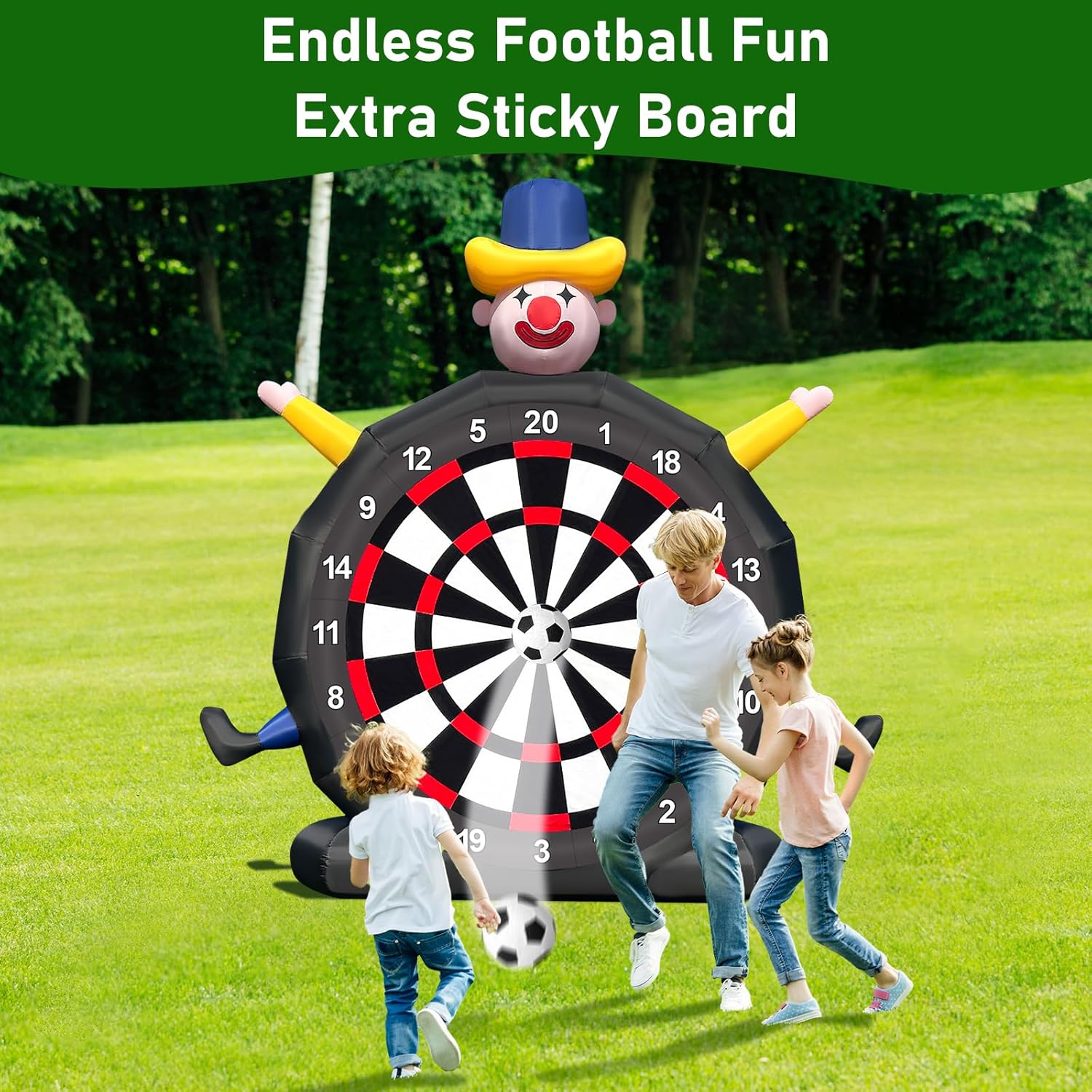 14ft Inflatable Soccer Dart Board Giant Outdoor Game w Blower Balls