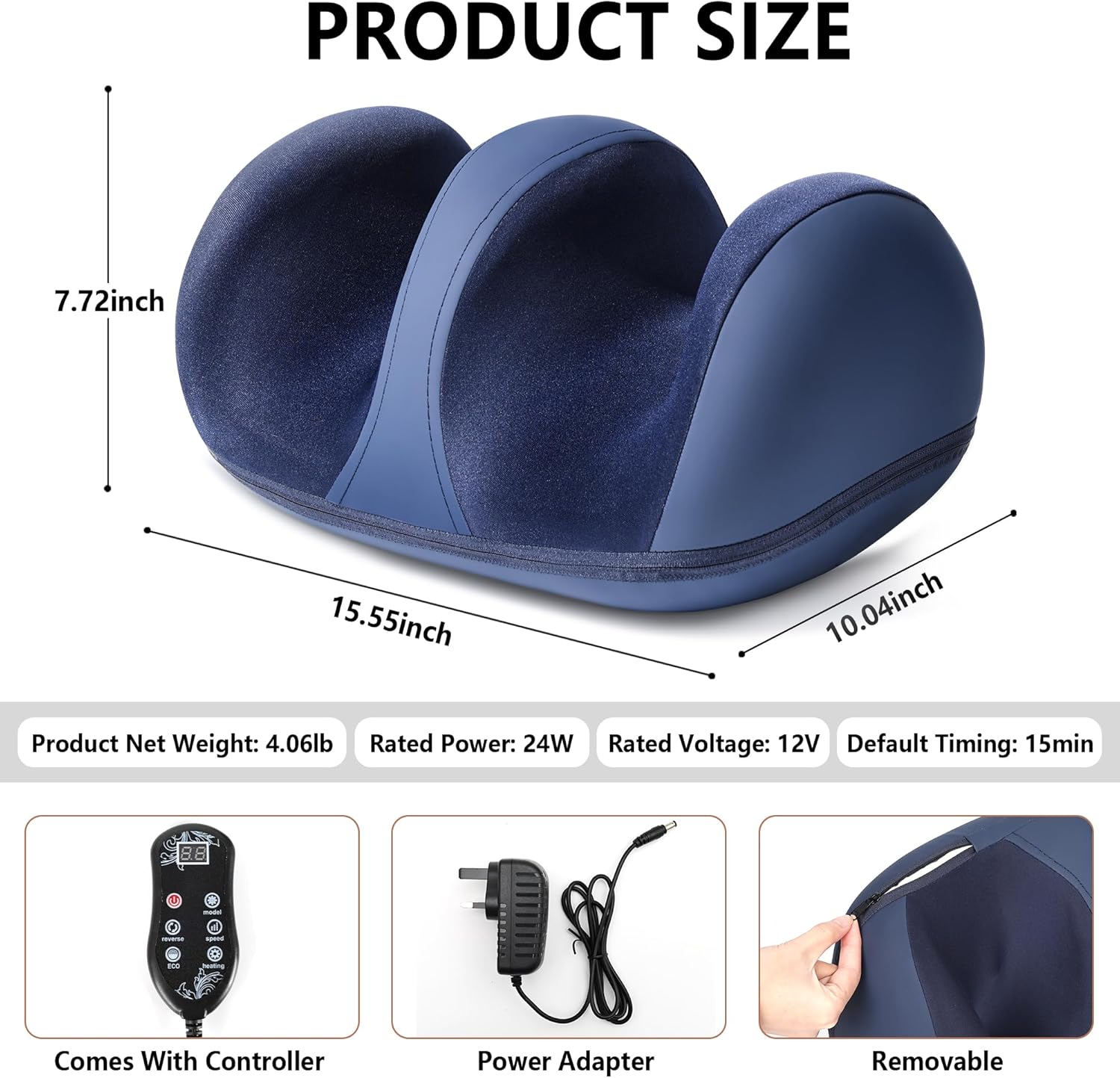 Heated Foot Massager 3D Roller Leg Calf Pain Relief Circulation