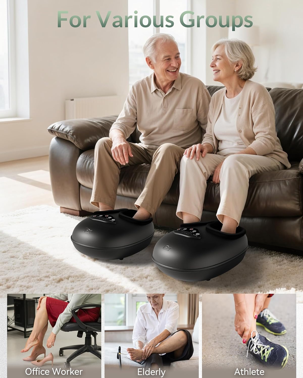 Shiatsu Foot Massager Heat Compression Deep Kneading Machine