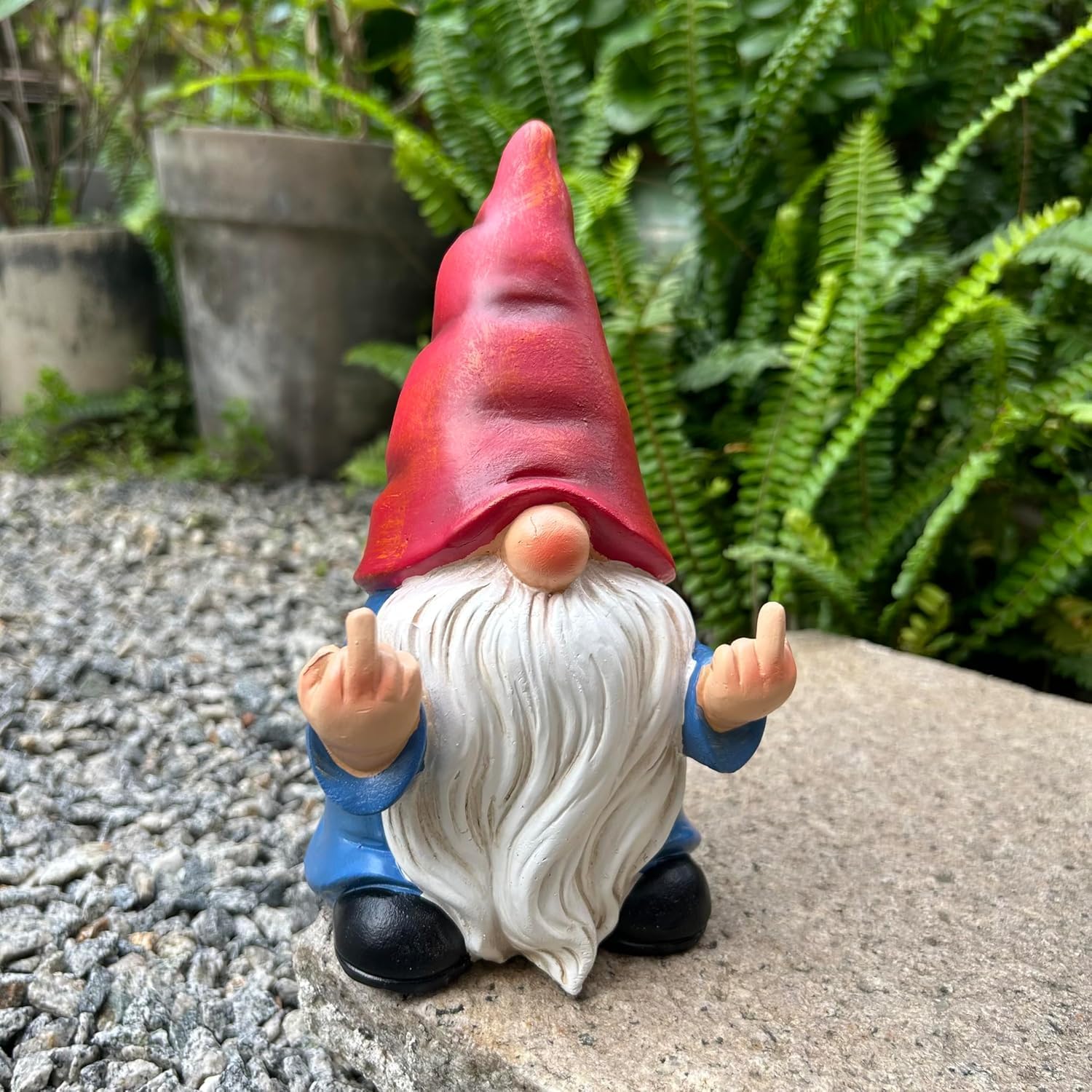 Middle Finger Gnome Statue Funny Naughty Garden Decor