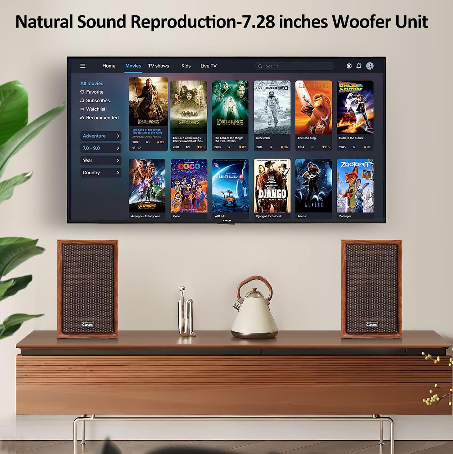 40W Bluetooth Bookshelf PC Speakers Wooden Stereo Bass USB AUX