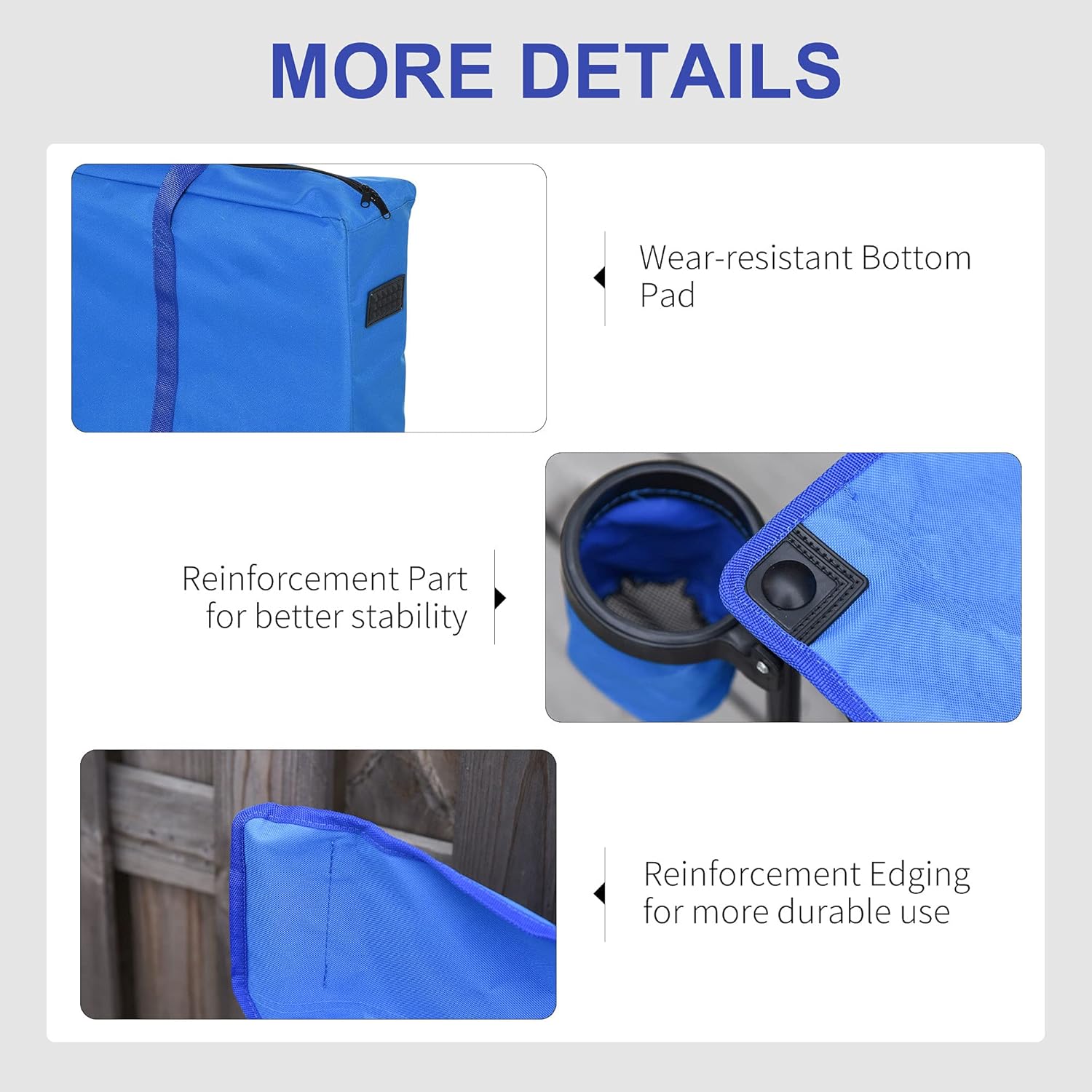 6 Seater Folding Camping Bench Portable Outdoor Chair Blue