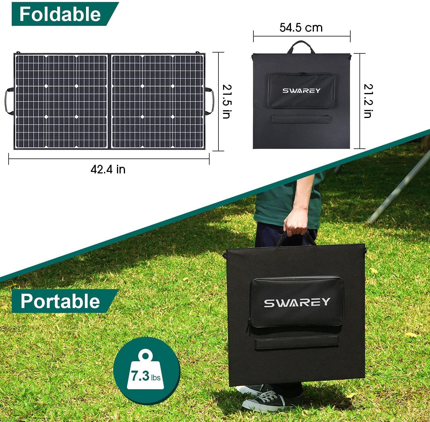 100W Foldable Solar Panel 60W USB C Fast Charge Camping