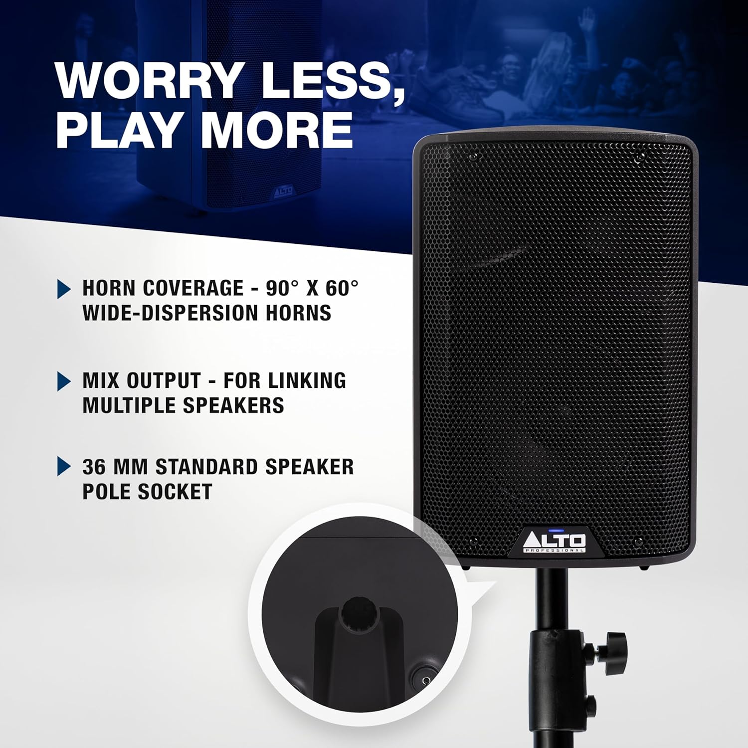 Powered PA Speaker 350W 10 Inch Bluetooth DJ Monitor