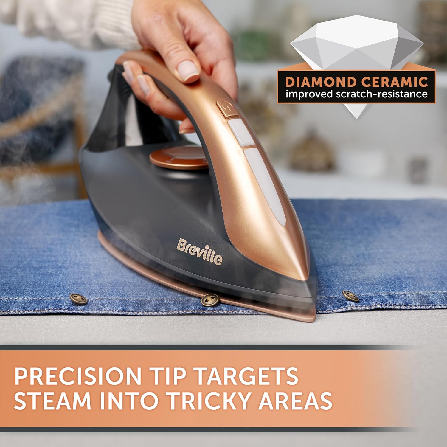 2400W Steam Generator Iron 6.5 Bar Pressure 1.5L Tank Ceramic Soleplate