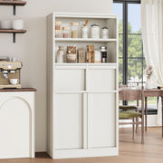 Tall Bathroom Storage Cabinet White 2 Drawers Door Unit