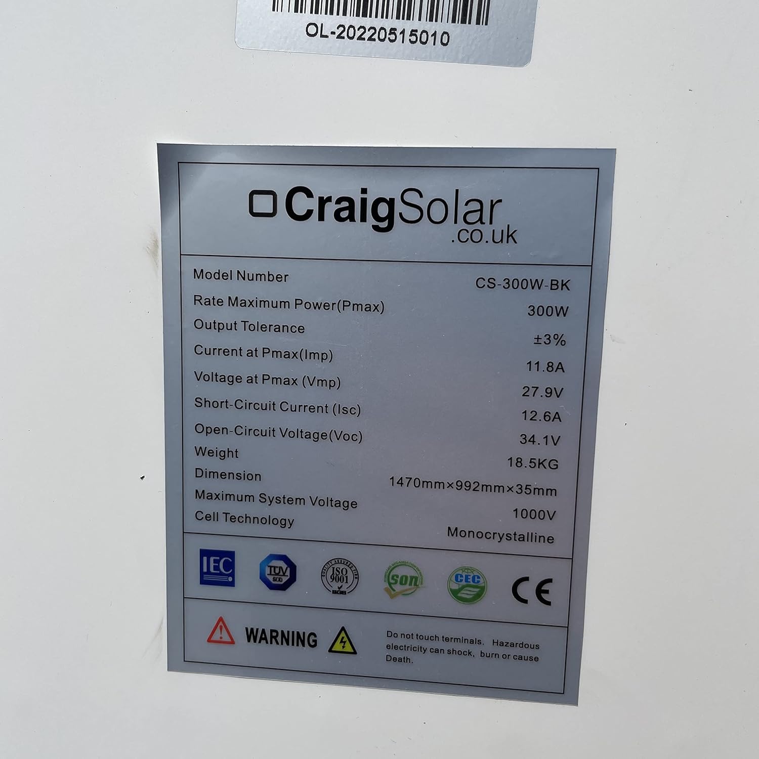 300W Monocrystalline Solar Panel 23 Percent High Efficiency Black Frame