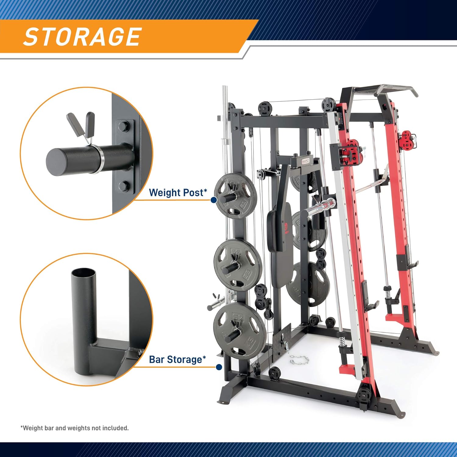 Smith Machine Power Cage Home Gym Cable Crossover Rack Station