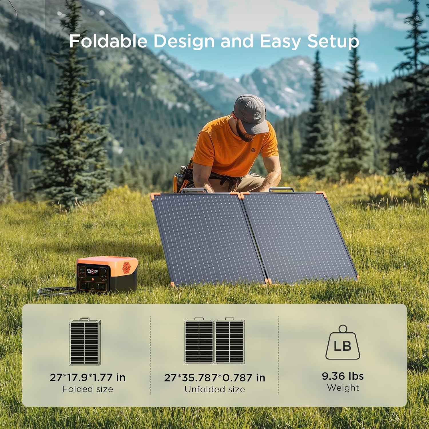 100W Foldable Solar Panel Kit 20A PWM IP68 RV Charger