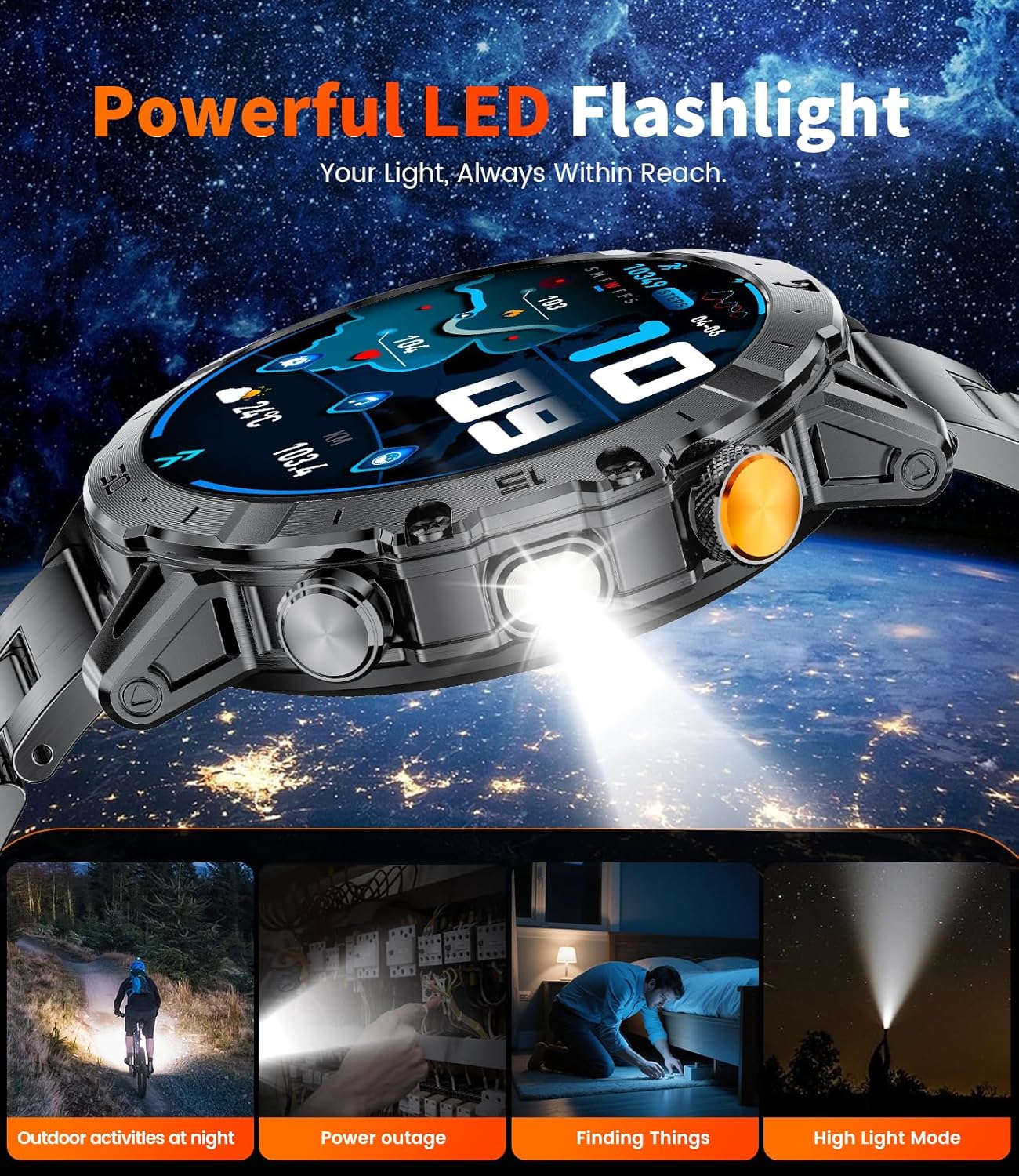 Military Smart Watch 1000mAh Bluetooth Call 100 Sports