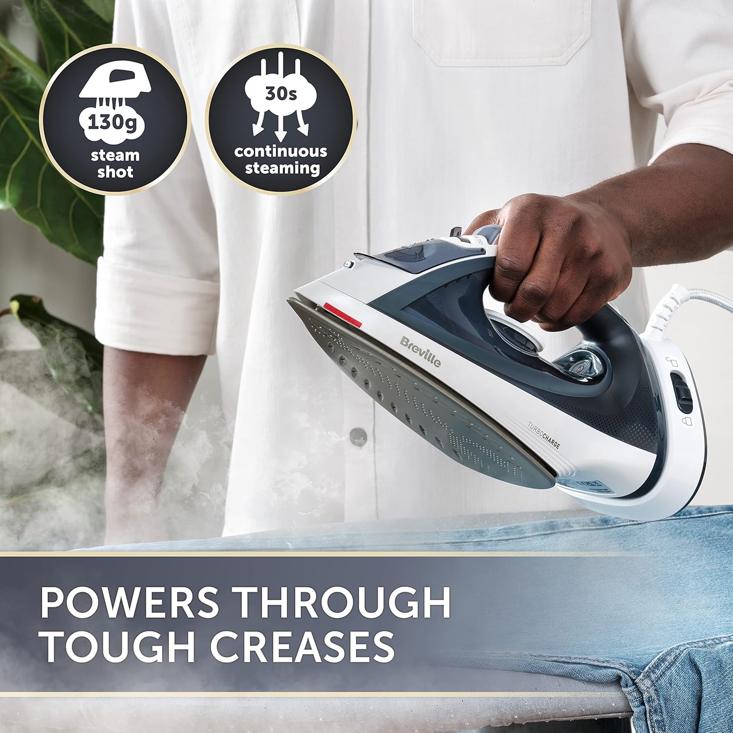 Cordless Steam Iron 2600W 130g Steam Shot Fast Heat Auto Shut Off