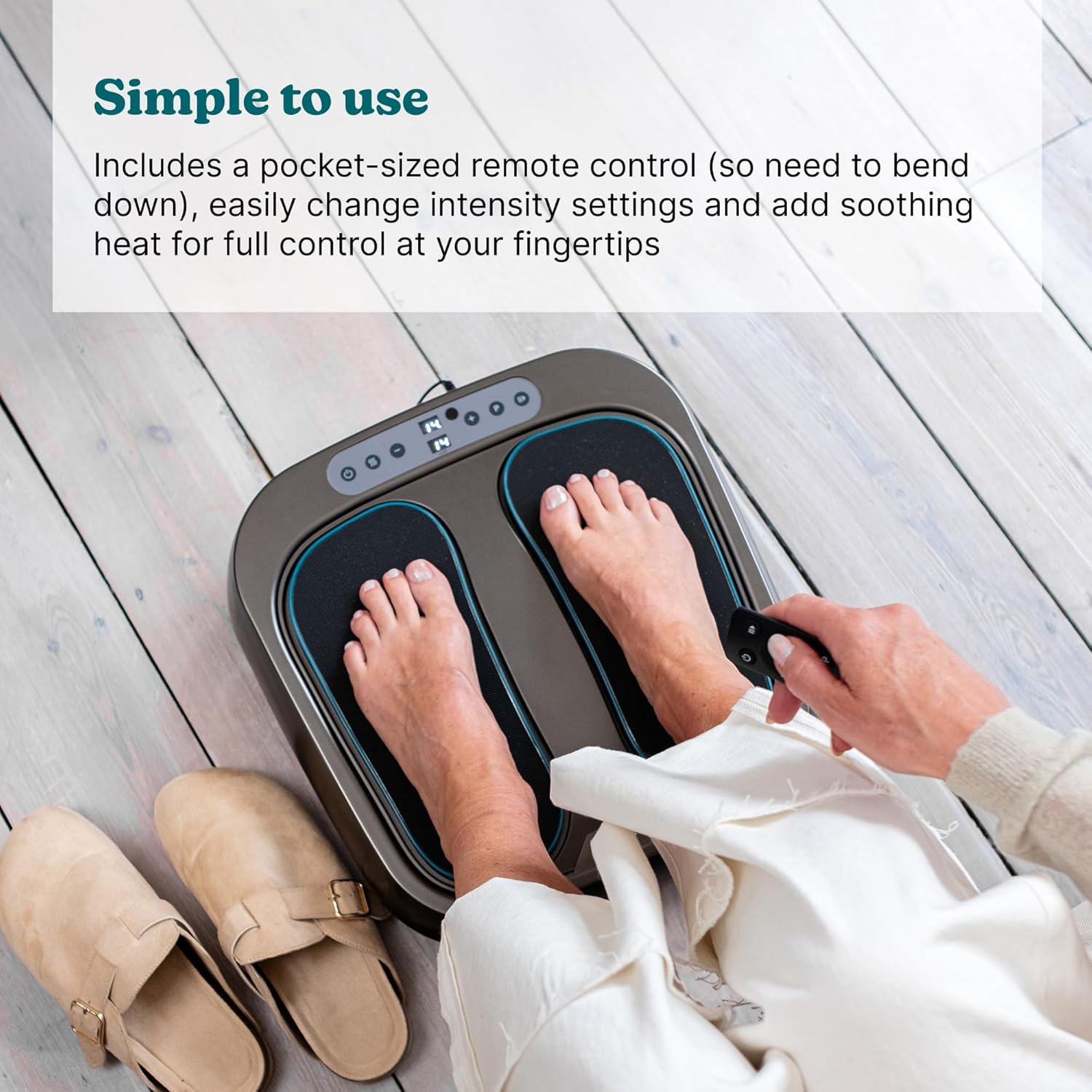Vibration Foot Massager Heat 20 Intensities Leg Circulation Booster