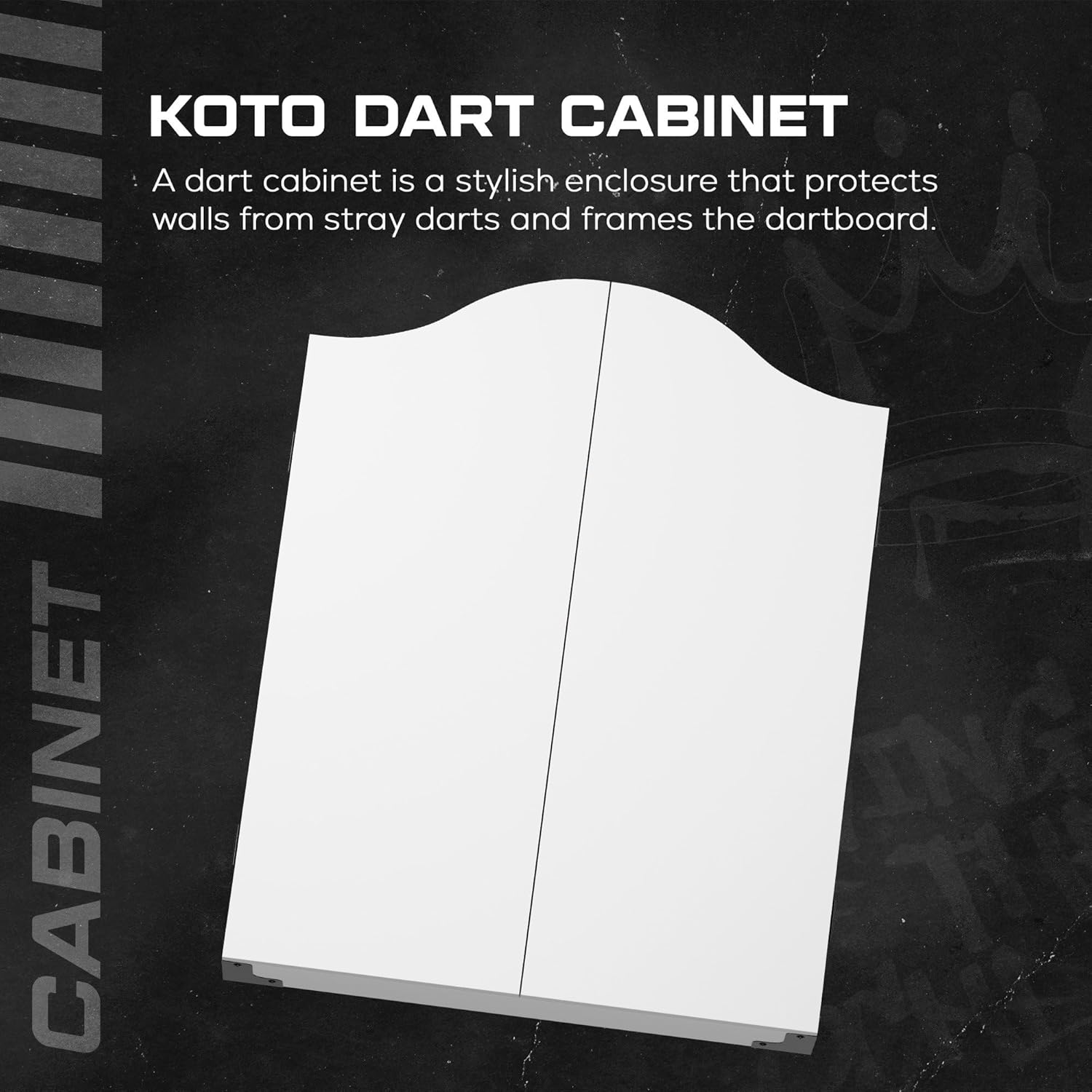 Dartboard Cabinet White Wall Mount Scoreboards Storage Case