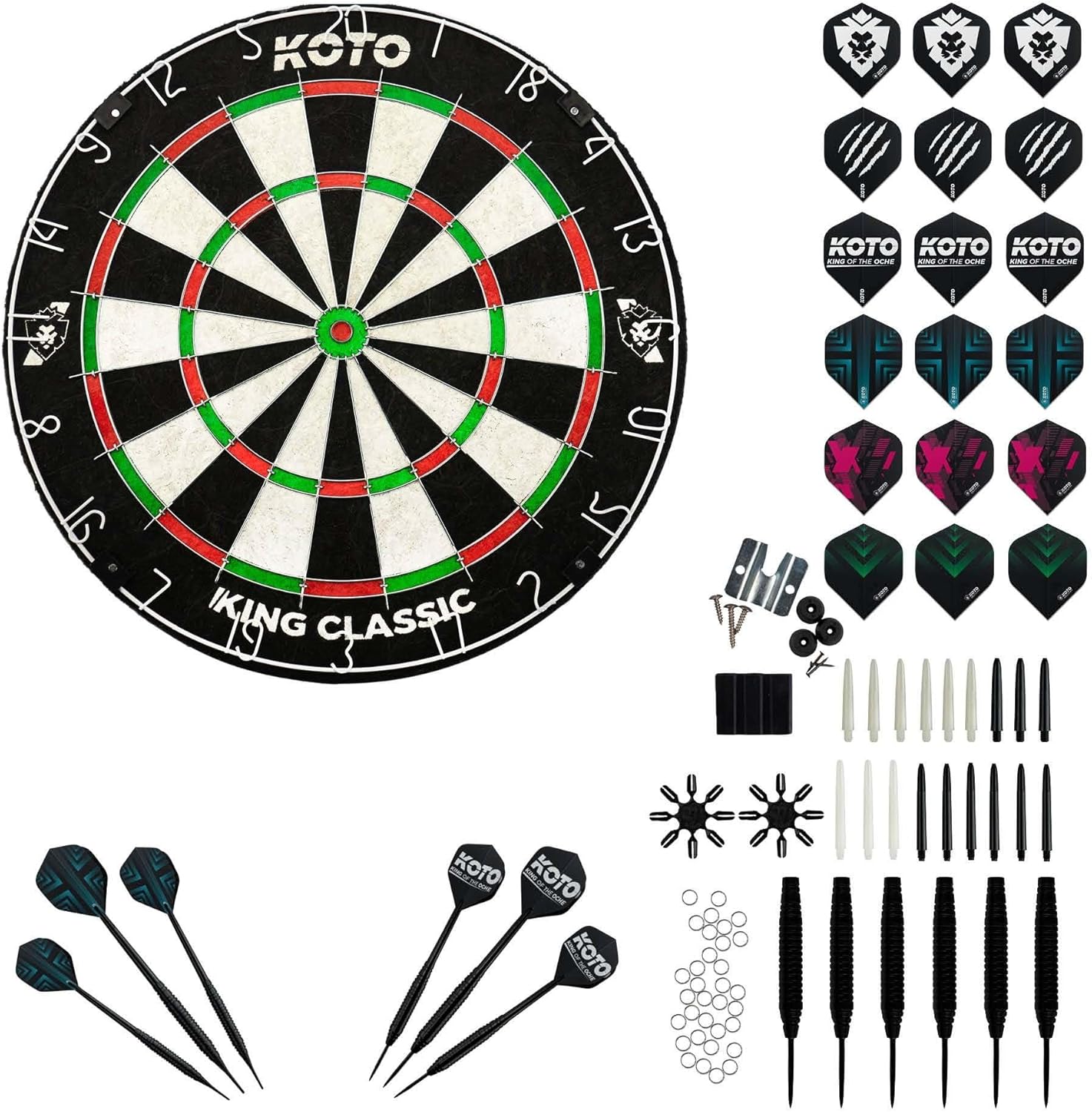 Bristle Dart Board Set Steel Tip Darts Staple Free Tournament Size