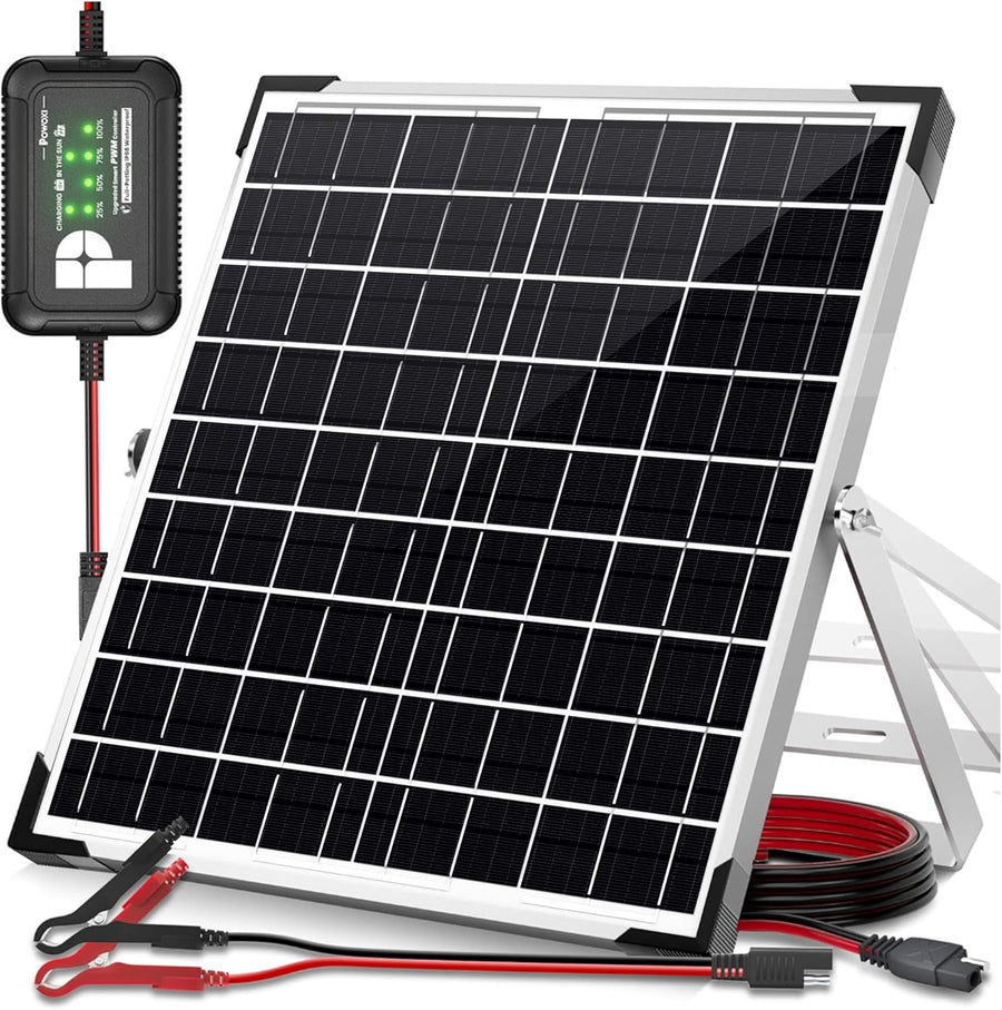 20W Solar Panel Kit 12V Trickle Charger Battery Maintainer RV Boat