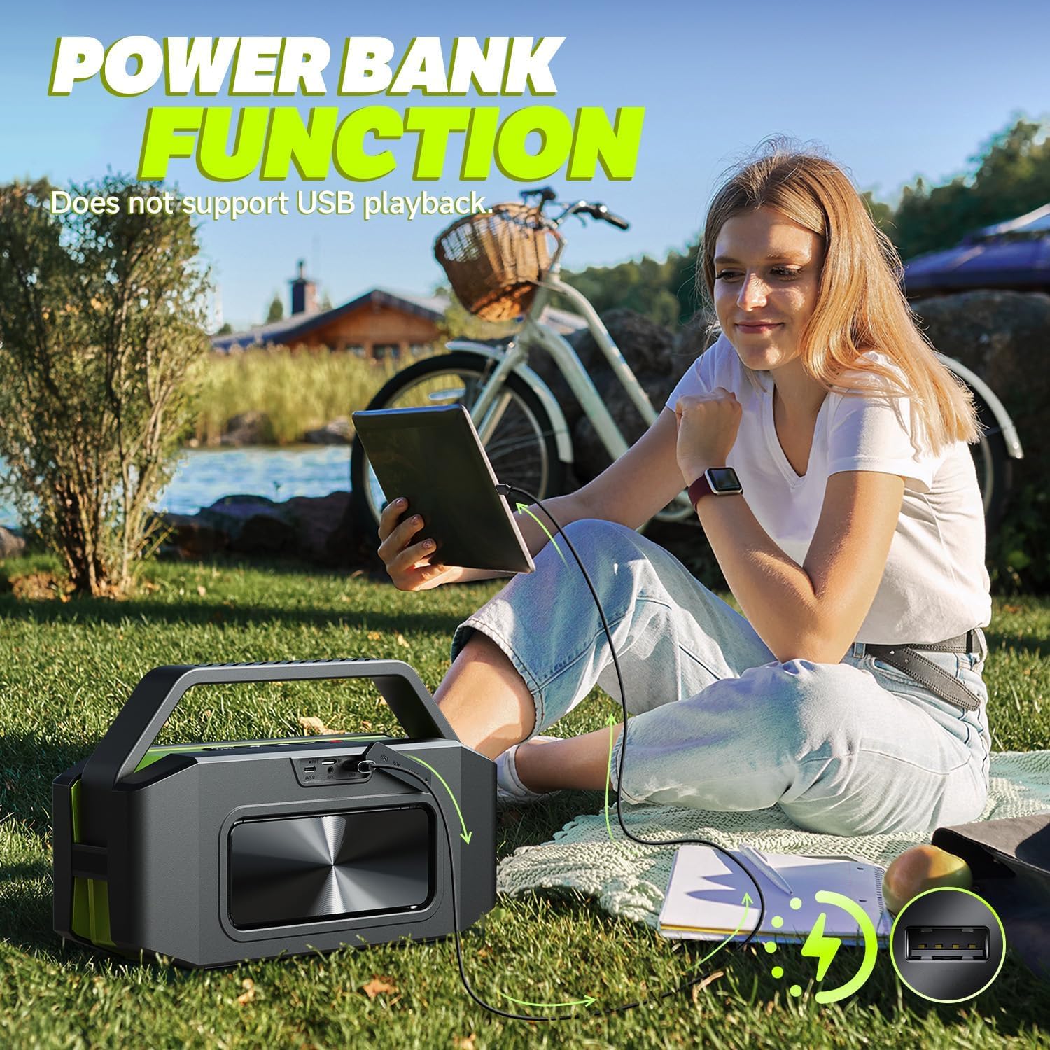 Bluetooth Speaker 100W Portable Loud Waterproof Bass 40H