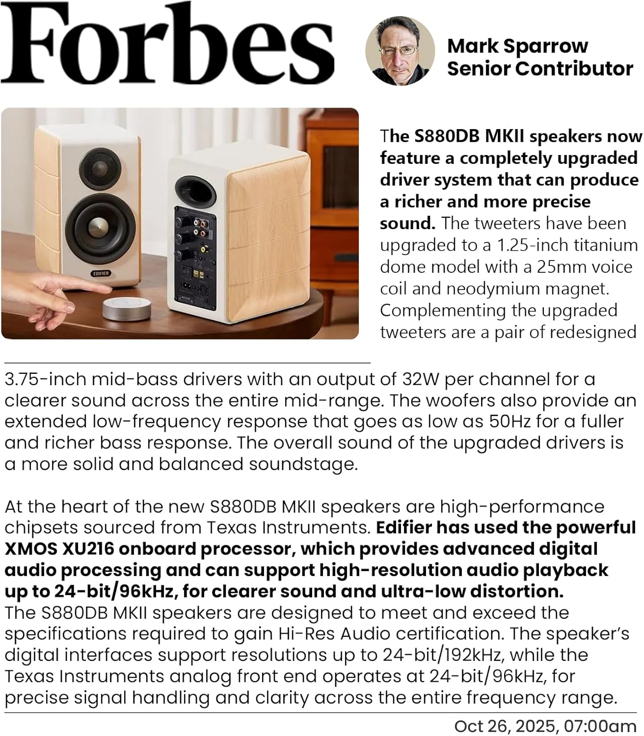 Hi Res Bookshelf Speakers 88W Bluetooth LDAC USB C Optical RCA