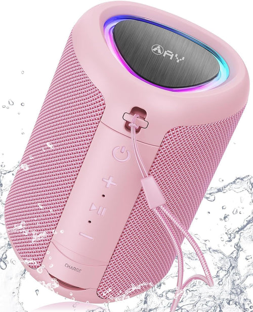 Portable Bluetooth Speaker 15W Waterproof LED Lights 15H Play