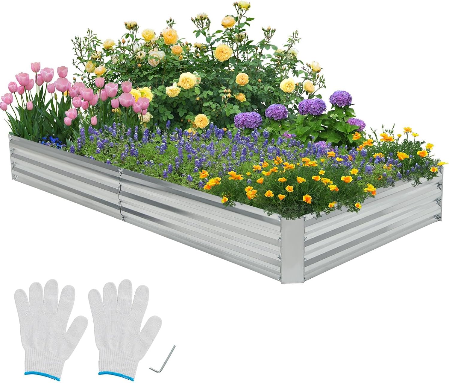 Large Raised Garden Bed 240cm Metal Planter Box Outdoor Veg Herb Bed