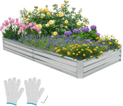 Large Raised Garden Bed 240cm Metal Planter Box Outdoor Veg Herb Bed