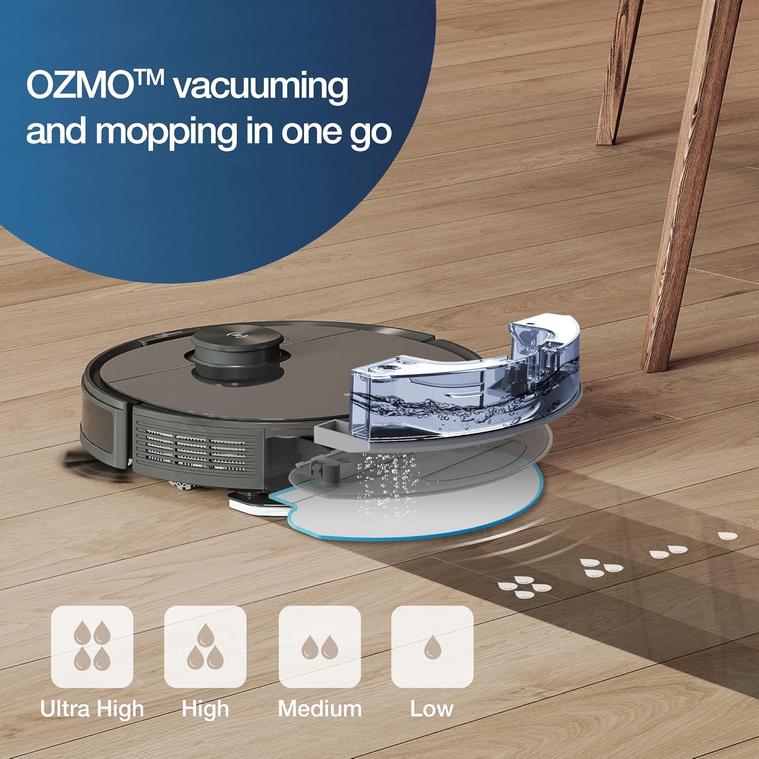 Robot Vacuum Mop 2600Pa LiDAR Mapping WiFi Smart Auto Clean