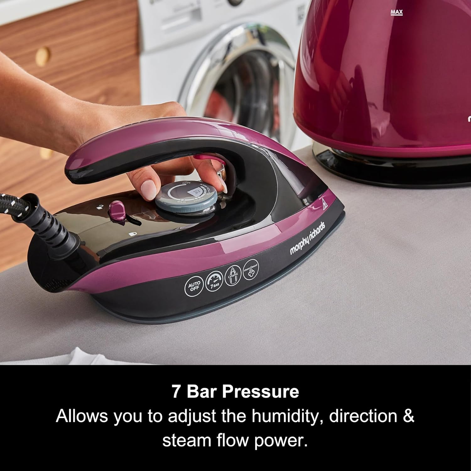 Steam Generator Iron 7 Bar 590g Steam Boost 1.6L Tank Ceramic