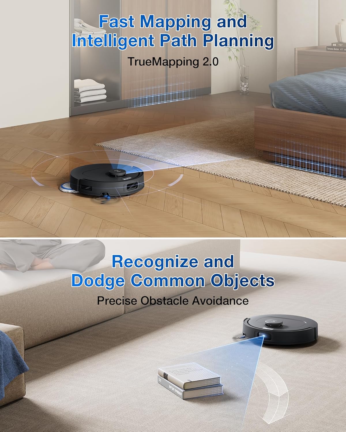 Robot Vacuum Mop 20000Pa Self Empty Auto Wash Smart Clean