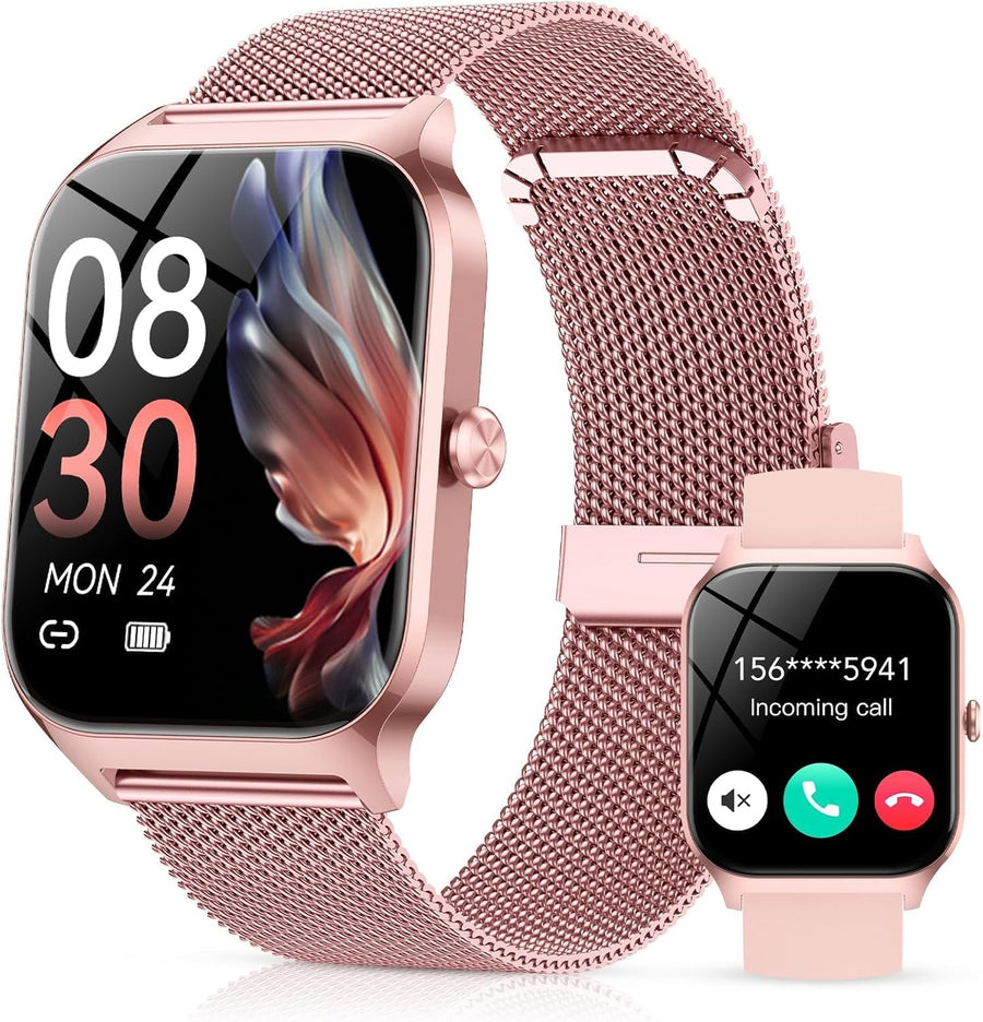 Rose Gold Women Smart Watch Call 120 Sports