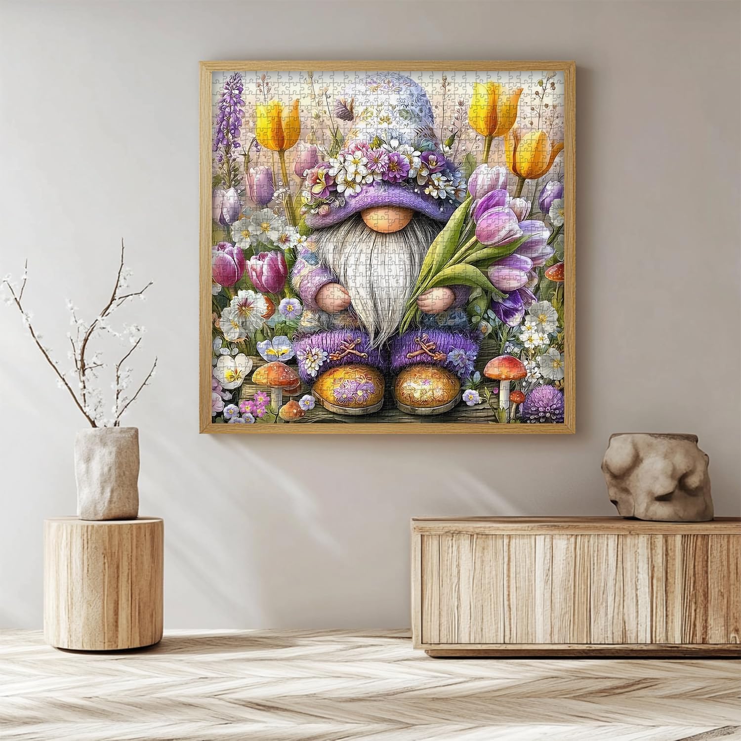 1000 Piece Gnome Puzzle Flower Garden Jigsaw Wall Art